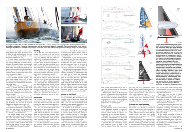 Double page de Seahorse magazine sur les Classe 40 et le naufrage du voilier Crosscall Chamonix Mon Blanc (ex-Carac)